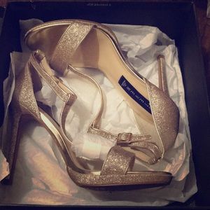 Brand new gold open toe heels